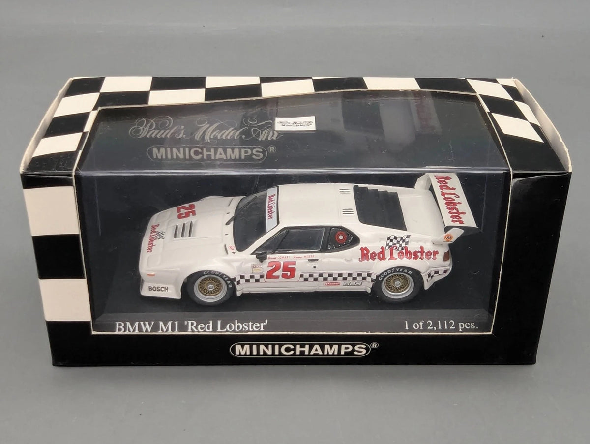 Modellautos 1:43 Minichamps BMW M1 IMSA Red Lobster 1981 1st GTO #25 mit OVP