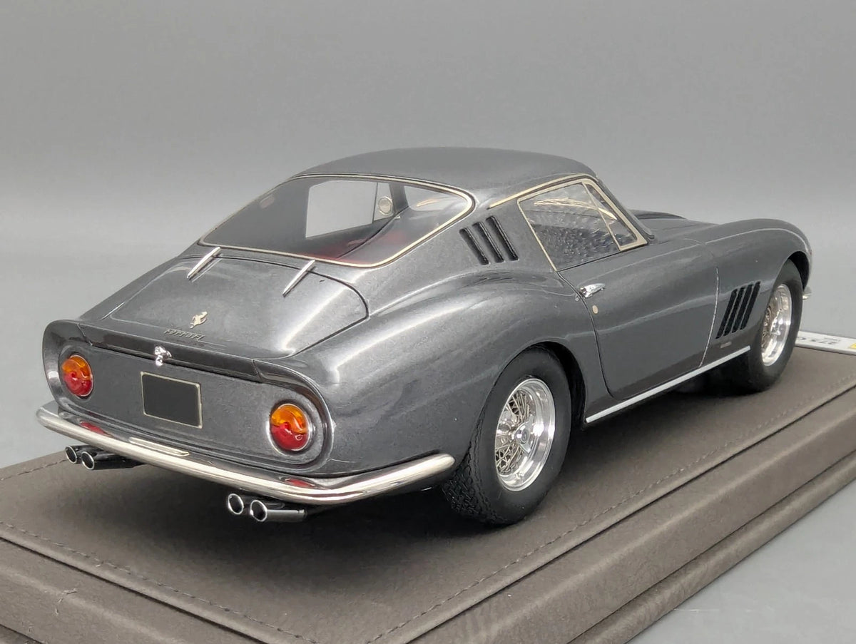 Modellautos 1:18 BBR Ferrari 275 GTB/4 1966 Grigio Met 08/36 mit Vitrine und OVP