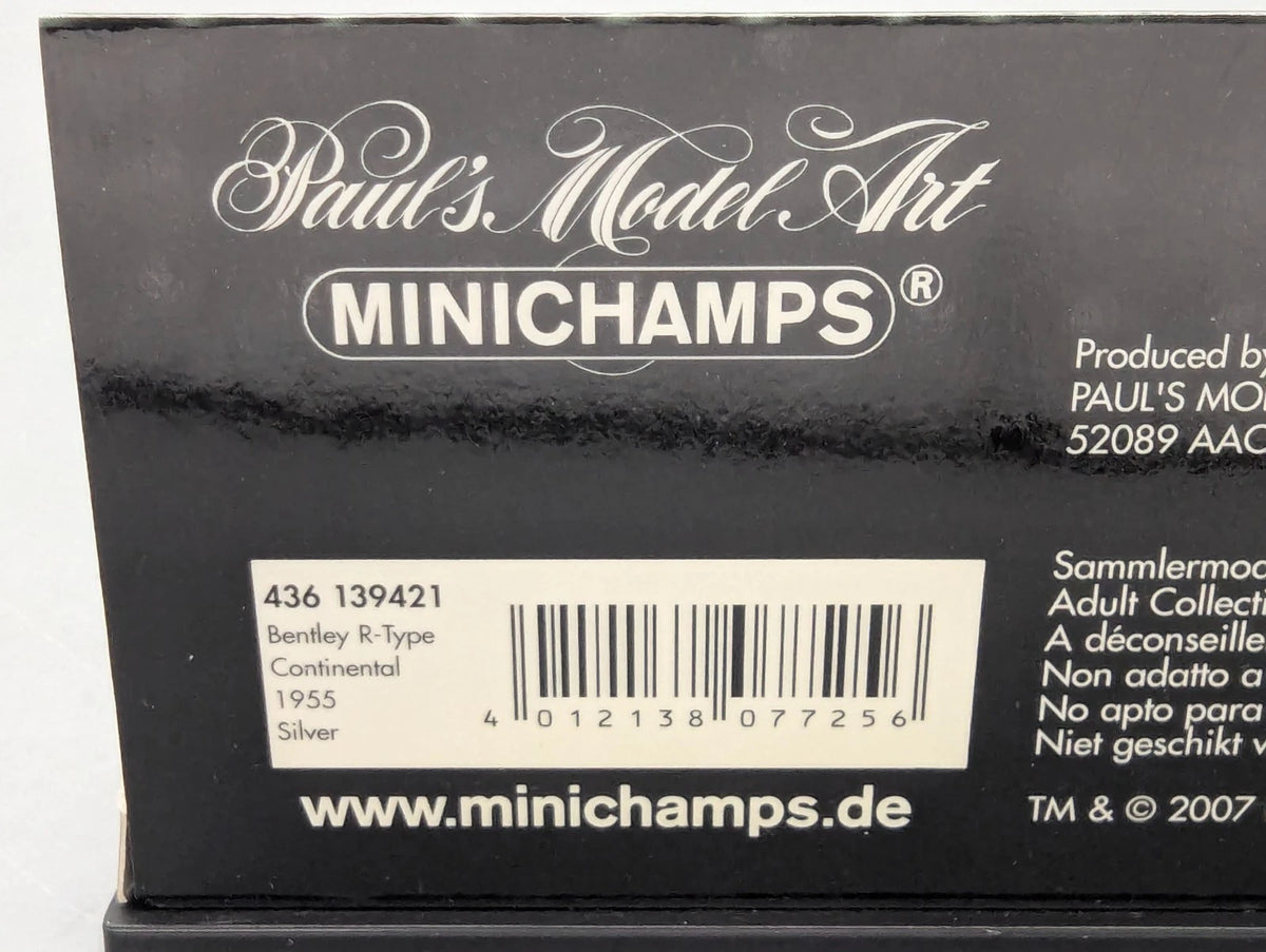 Modellautos 1:43 Minichamps Bentley R-Type Continental 1955 Silber mit OVP