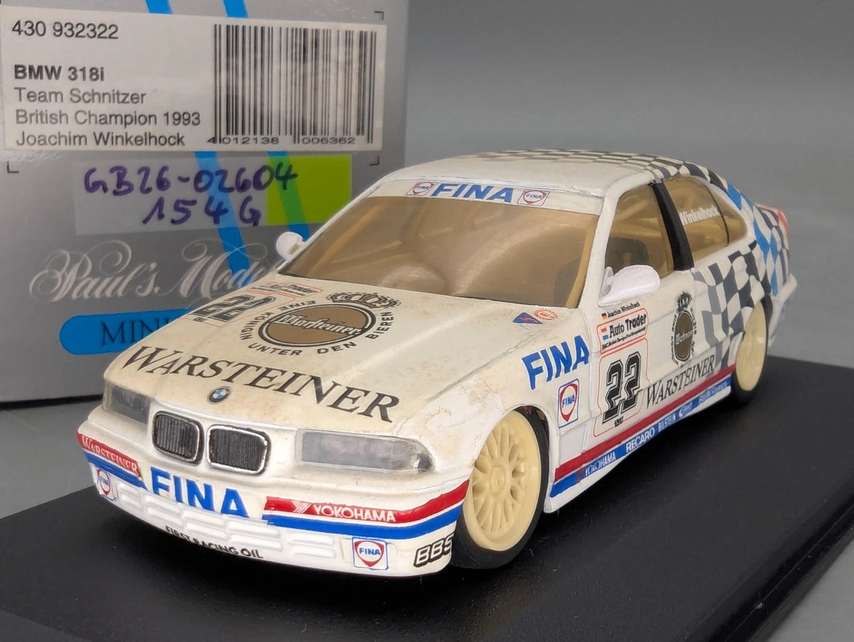 Modellautos 1:43 Minichamps BMW 318i  BC 1993 #22 J. Winkelhock mit OVP