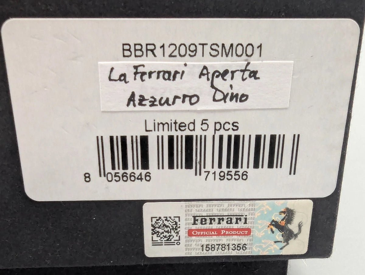 Modellautos 1:12 BBR Ferrari LaFerrari Aperta Azzurro Dino Ltd 05/05 Vitrine OVP