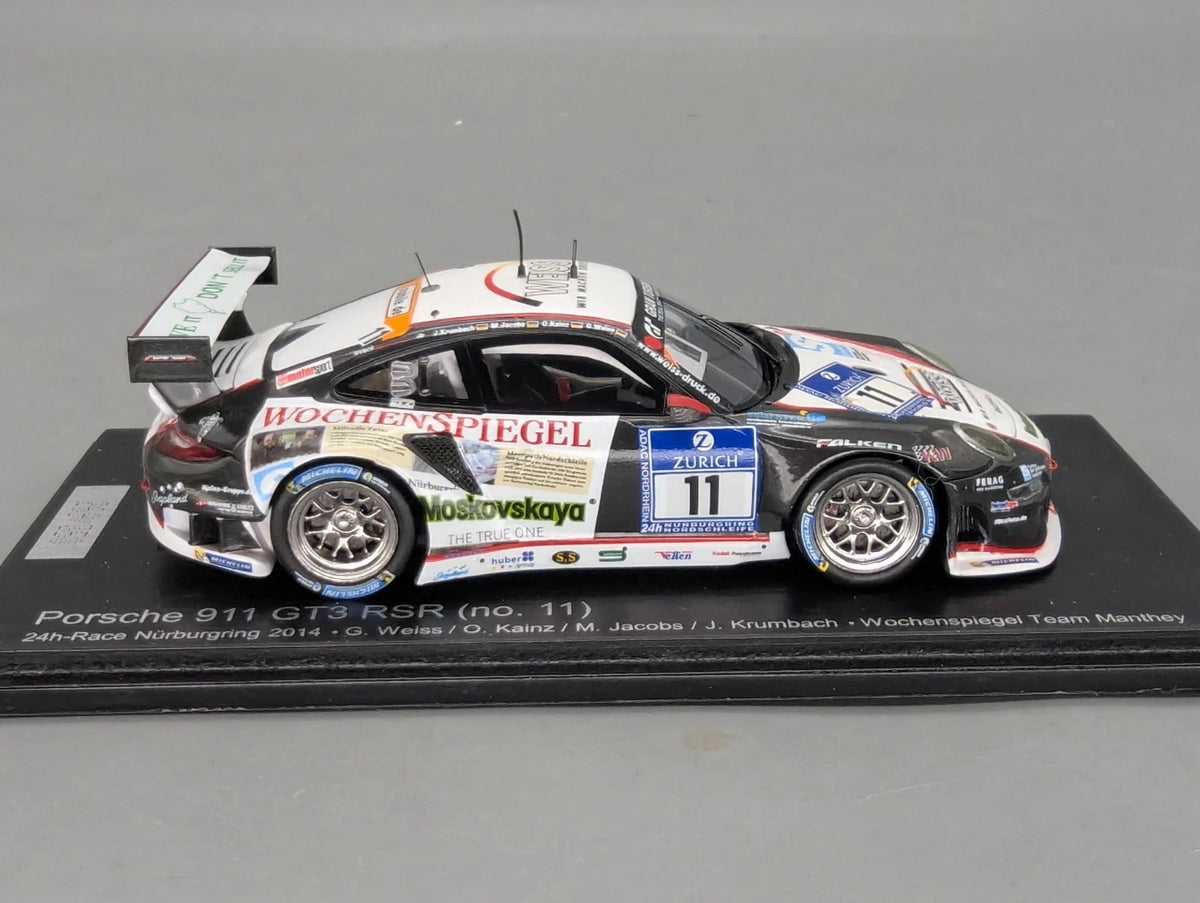 Modellautos 1:43 Spark SAM257 Porsche 911 GT3 RSR 24h Nbrg 2014 Manthey #11 OVP