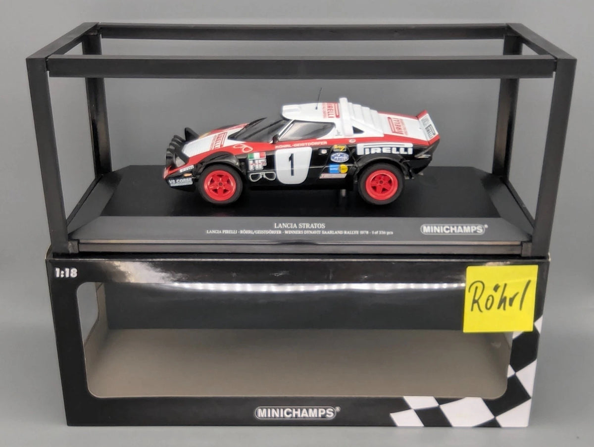Modellautos 1:18 Minichamps Lancia Stratos WINNER 1978 #1 Röhrl Geistdörfer OVP