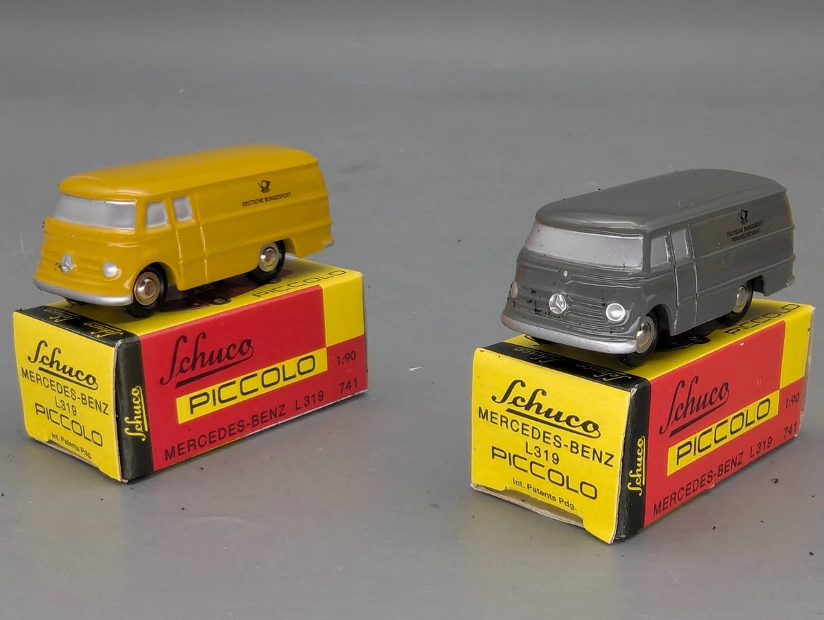 Modellautos 1:90 Schuco Piccolo-Set Dt. Post Mercedes Benz L 319 2-teilig OVP