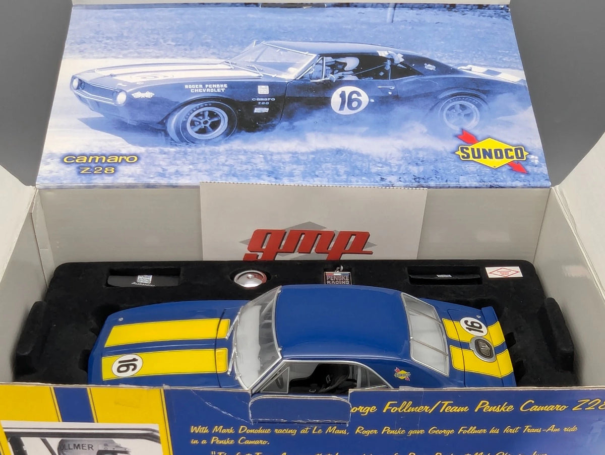 Modellautos 1:18 GMP Chevrolet Camaro Z28 Penske 1967 #16 George Follmer mit OPV