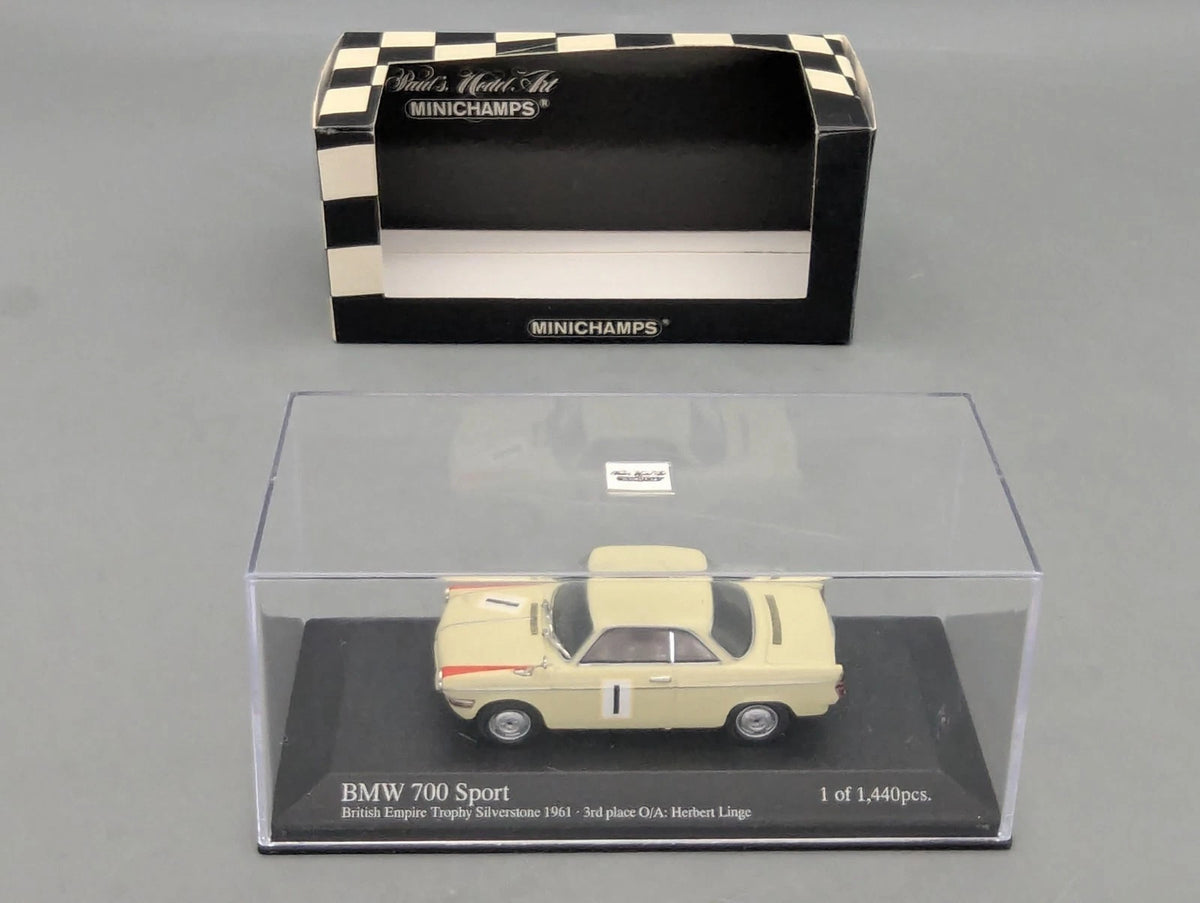 Modellautos 1:43 Minichamps BMW 700 Sport Silverstone 1961 #1 Herbert Linge  OVP