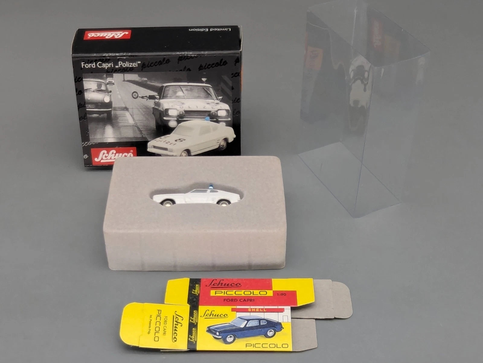 Modellautos 1:90 Schuco Piccolo Ford Capri Polizei 1970 mit OVP