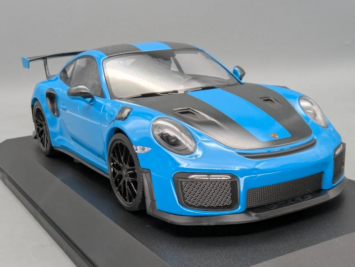 Modellautos 1:18 Minichamps Porsche 911 GT2RS 991.2 2018 Blue Weissach mit OVP