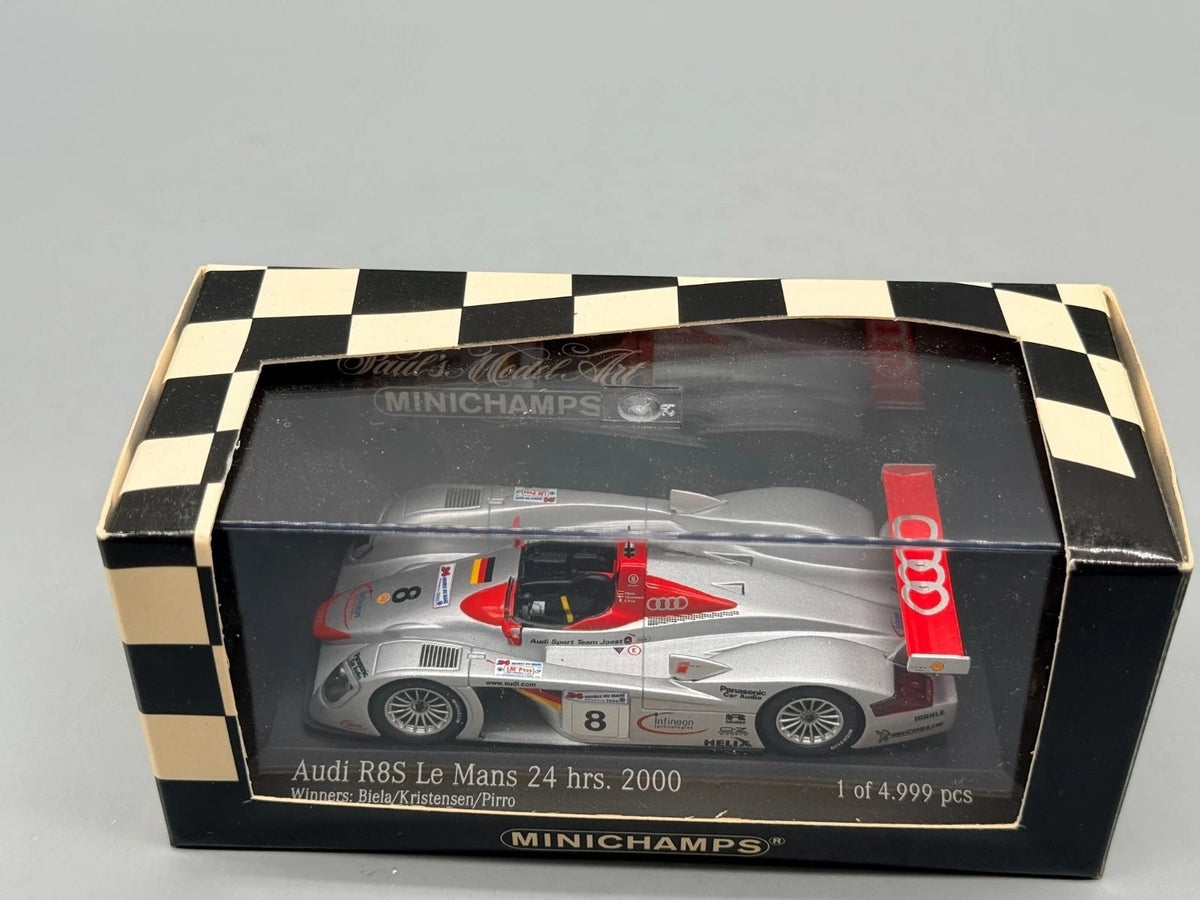 Modellautos 1:43 Minichamps Audi R8S Winner Le Mans 24h 2000 #8 mit OVP