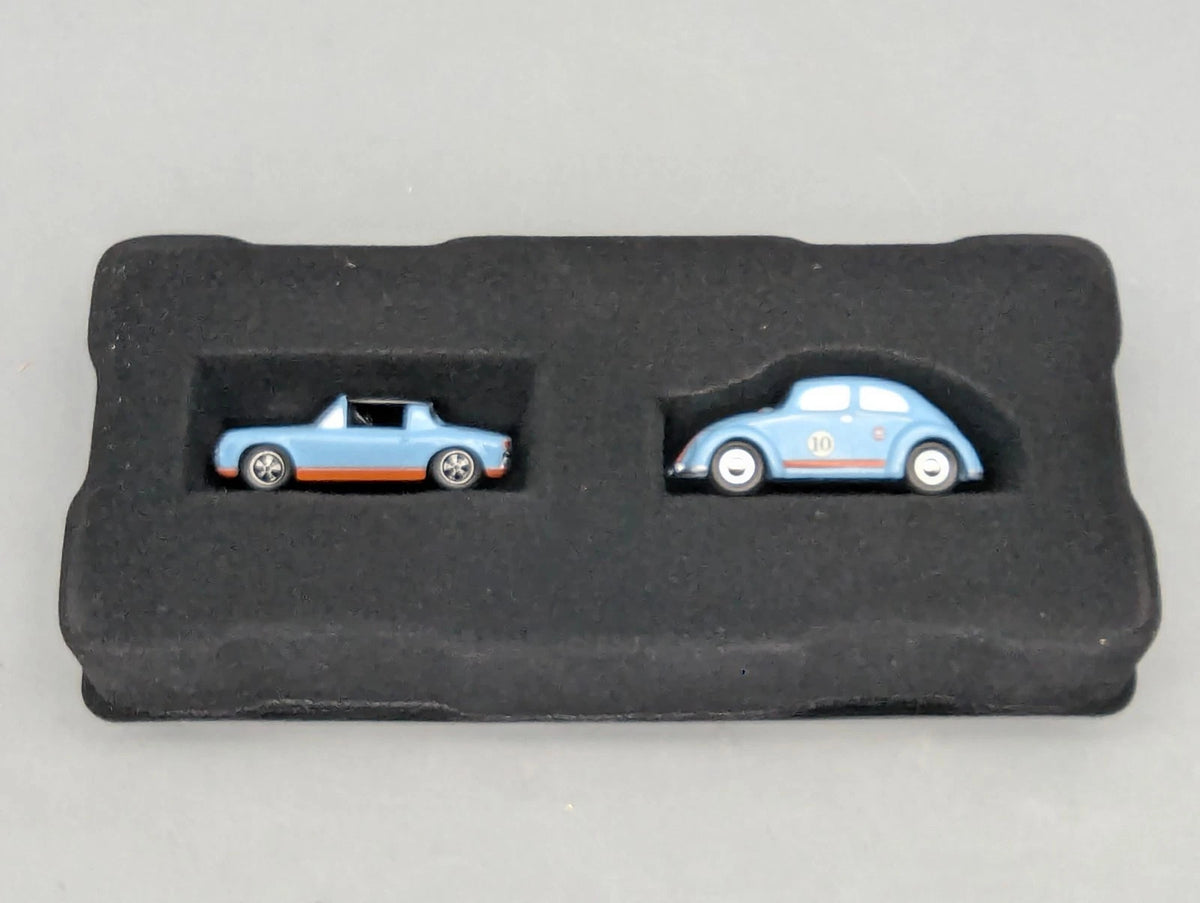 Modellautos 1:90 Schuco Piccolo-Set Gulf Racing VW Käfer und Porsche 914 in OVP