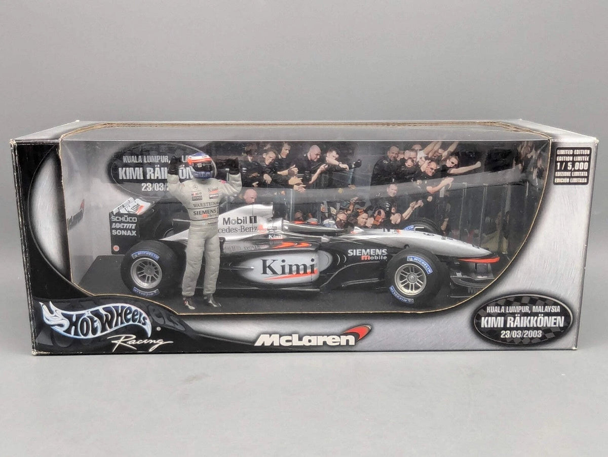 Modellautos 1:18 Hot Wheels Racing McLaren Mercedes 2003 GP #6  Raikkonen OVP