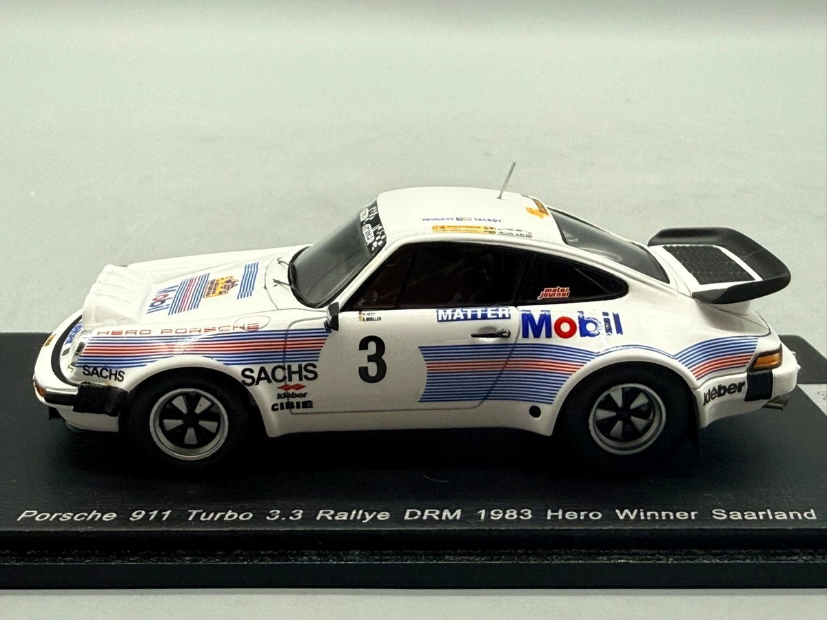 Modellautos 1:43 Spark Porsche 911 Turbo 3.3 Rallye DRM 1983 Hero Winner + OVP