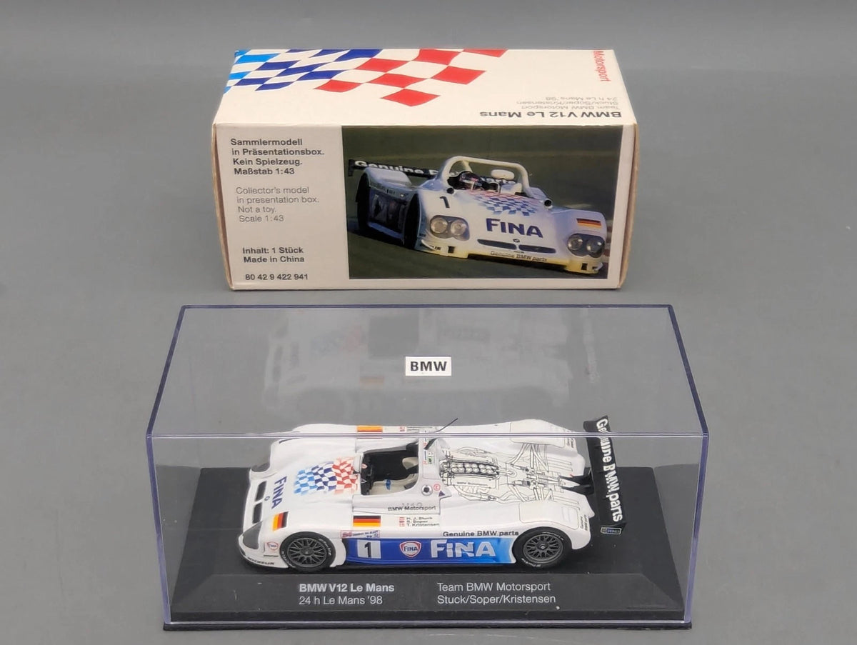 Modellautos 1:43 Minichamps BMW V12 Le Mans #1 Stuck/Soper/Kristensen Dealer OVP