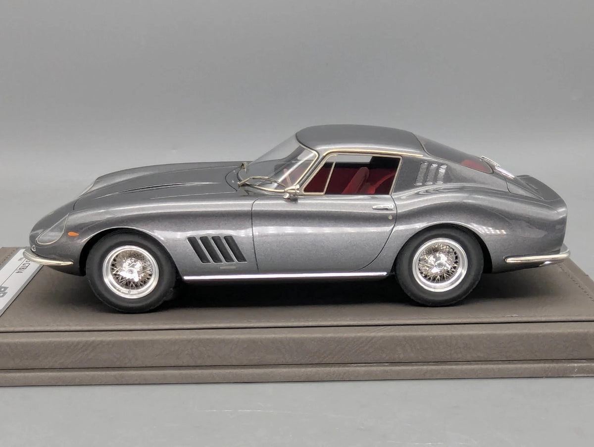 Modellautos 1:18 BBR Ferrari 275 GTB/4 1966 Grigio Met 08/36 mit Vitrine und OVP