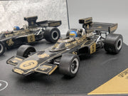 Modellautos 1:43 Quartzo Lotus 72E Schweden GP 1975 #5 R. Peterson mit Vitrine