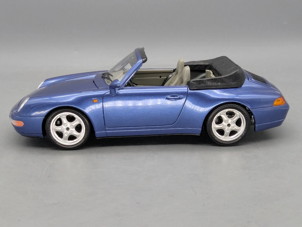 Modellautos 1:18 Bburago Porsche 911 Carrera Cabriolet 1993 Blau Met mit Vitrine