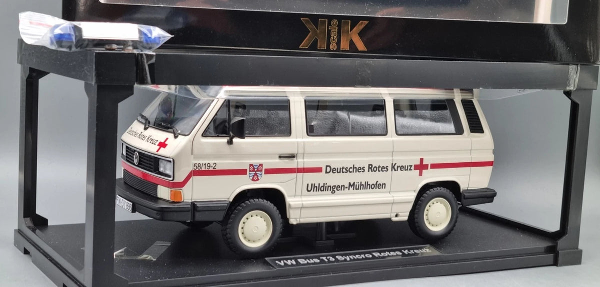 Modellautos 1:18 KK Scale VW Bus T3 Syncro Rotes Kreuz Uhldingen-Mühlhofen OVP