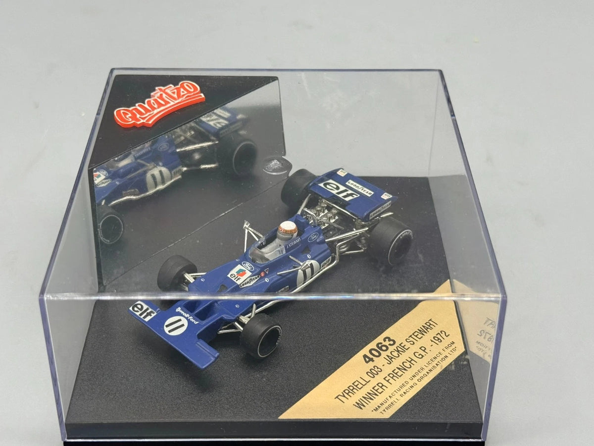 Modellautos 1:43 Quartzo Tyrrell 003 Jackie Stewart Winner French GP 72 +Vitrine