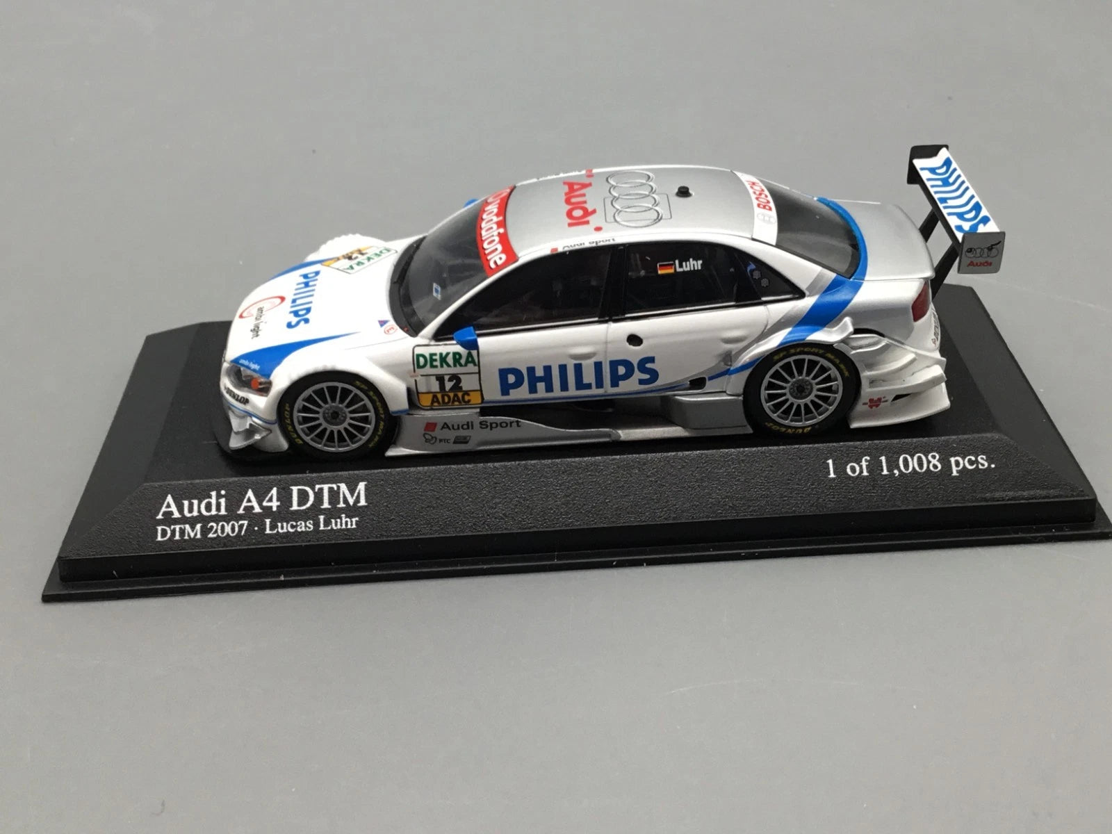Modellautos 1:43 Minichamps Audi A4 DTM 2007 Lucas Luhr #12 in OVP