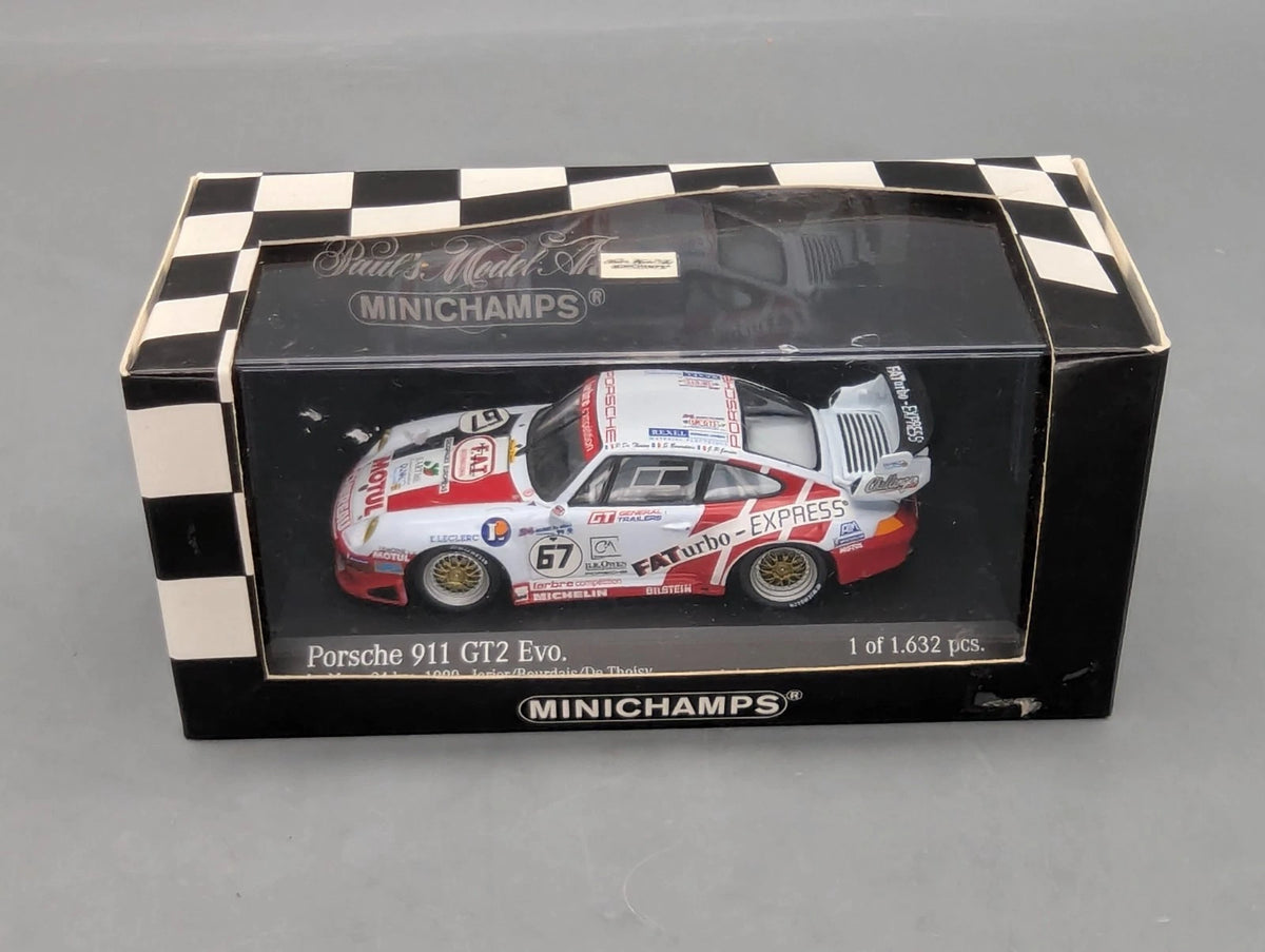 Modellautos 1:43 Minichamps Porsche 911 GT2 EVO 24h Le Mans 1999 #67 mit OVP