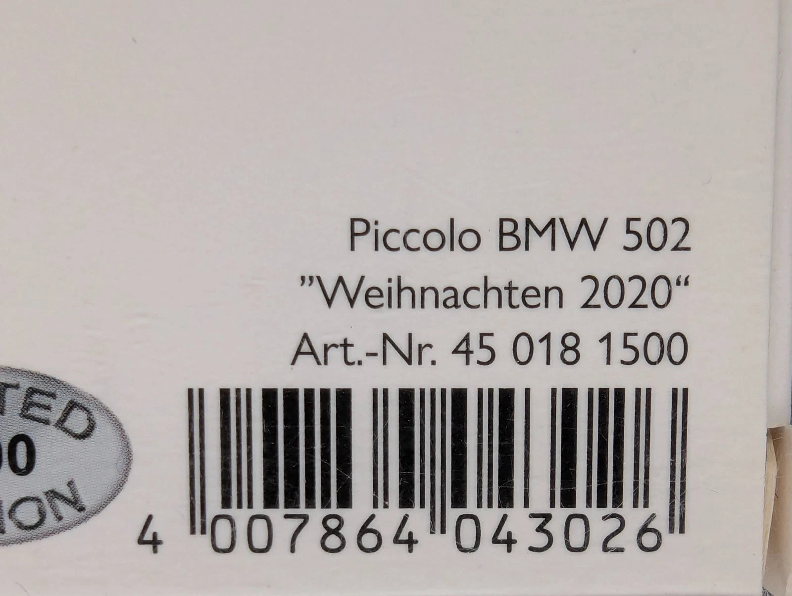 Modellautos 1:90 Schuco Piccolo BMW 502 Weihnachten 2020 in OVP