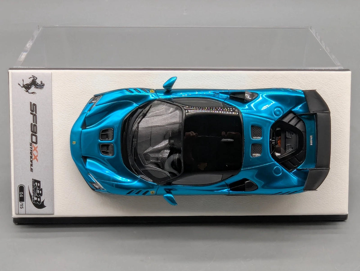 Modellautos 1:43 BBR Concept43 Ferrari SF90XX Stradale Chrome Blue Ltd 04/15 OVP