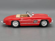 Modellautos 1:18 Bburago Mercedes Benz 300 SL Cabriolet Rot mit Vitrine