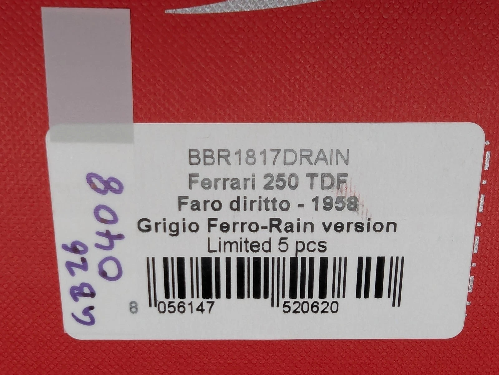 Modellautos 1:18 BBR Ferrari 250 TDF 1958 Rain Version Ltd 01/05 Grigio Fer. OVP
