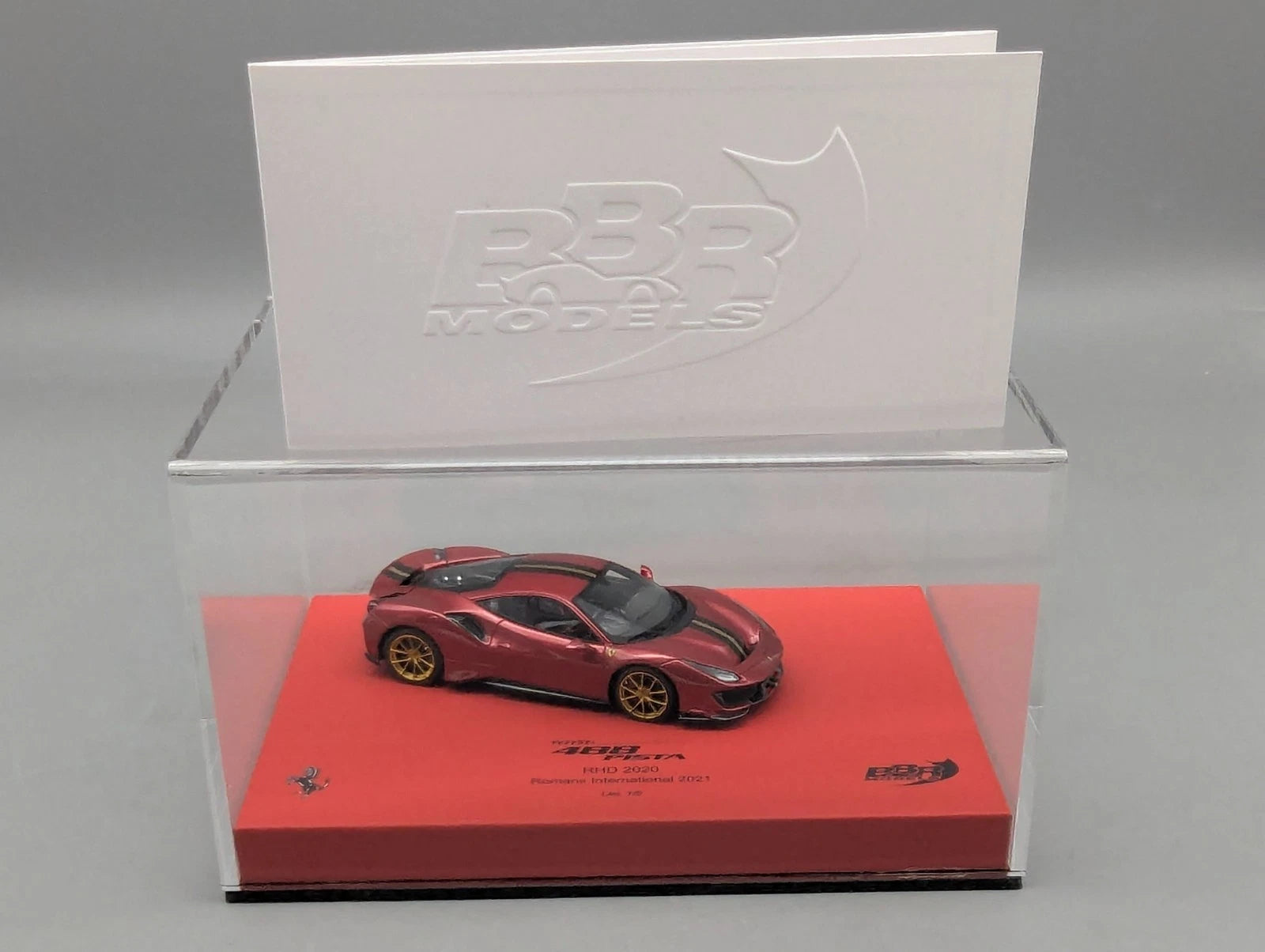 Modellautos 1:43 BBR Ferrari 488 Pista RHD 2020 Romans Inter. 2021 01/05 mit OVP