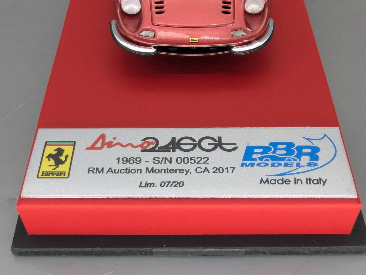 Modellautos 1:43 BBR Ferrari 246 GT Dino 1969 Auction CA 2017 07/20 mit OVP
