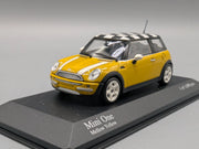 Modellautos 1:43 Minichamps Mini One 2001 Mellow Yellow Haube zum Öffnen mit OVP