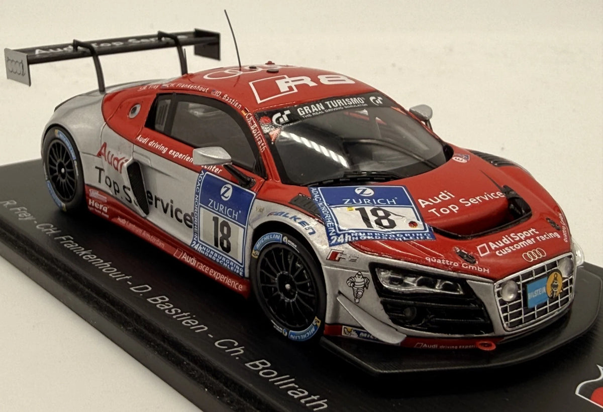 Modellautos 1:43 Spark Audi R8 LMS ultra 24h Nürburgring 2014 #18 in Vitrine