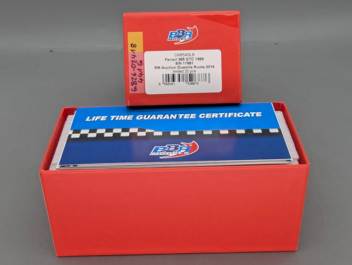 Modellautos 1:43 BBR Ferrari 365 GTC 1969 RM Auction Duemila 2016 Ltd 07/20 OVP