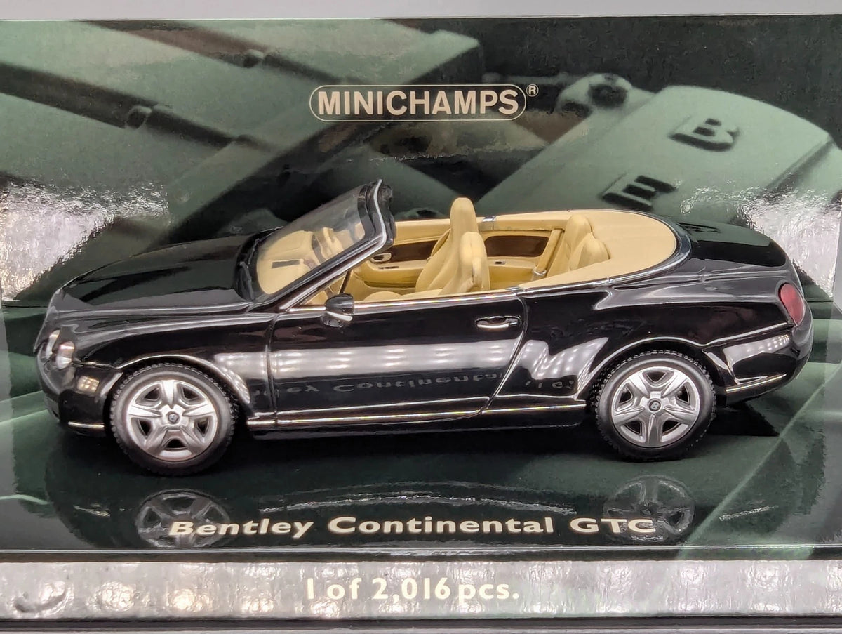 Modellautos 1:43 Minichamps Bentley Continental GTC 2006 Schwarz mit OVP