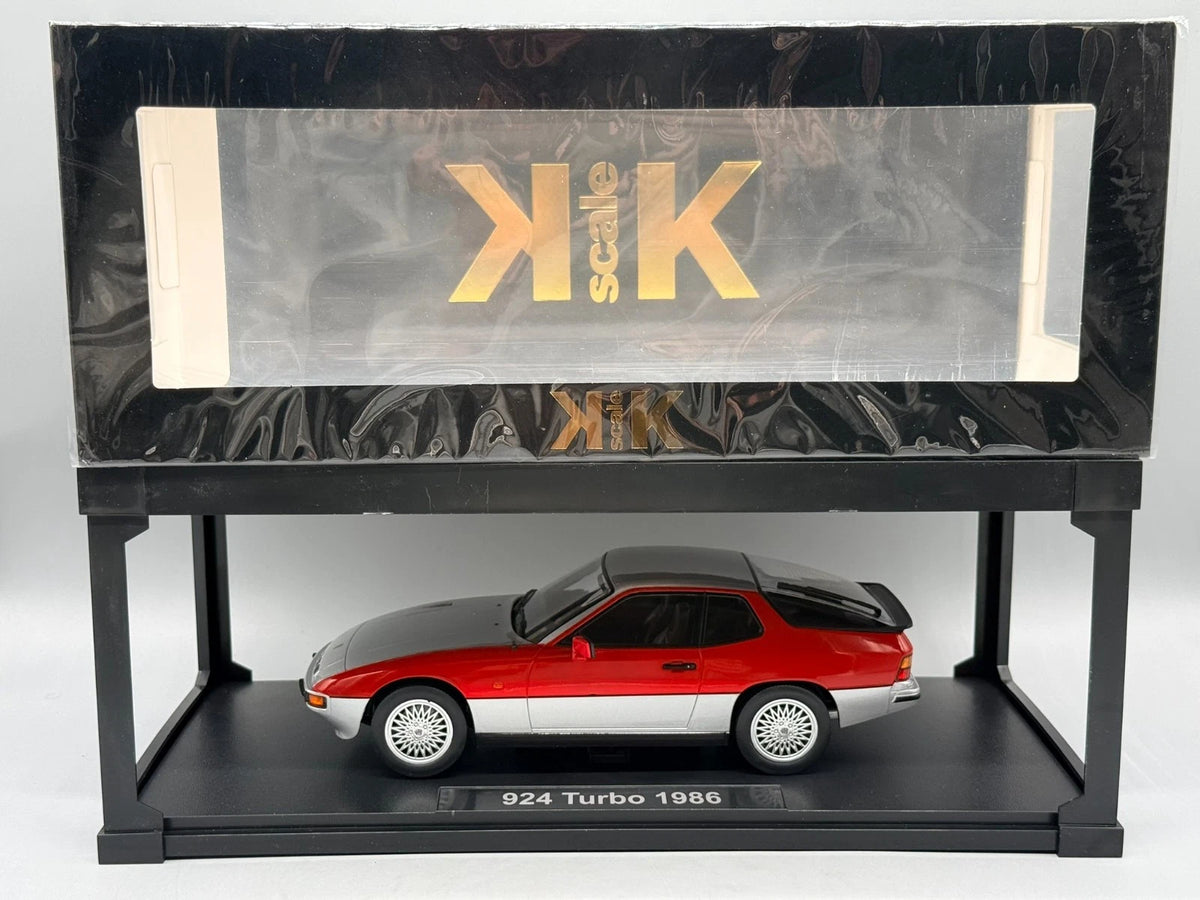 Modellautos 1:18 KK-Scale Porsche 924 Turbo 1986 Silber Rot mit OVP