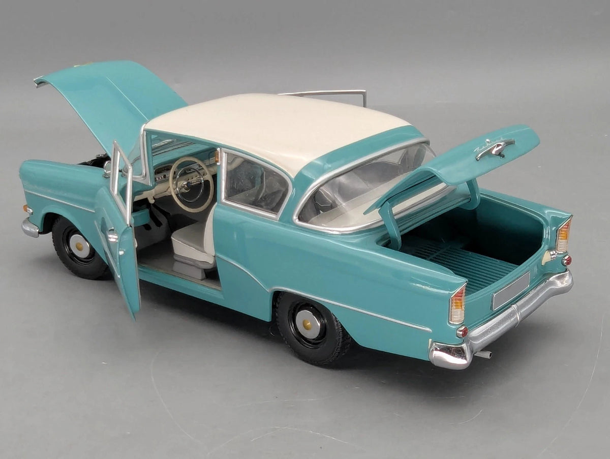 Modellautos 1:18 Minichamps Opel Rekord P1 1958 Türkisblau mit OVP