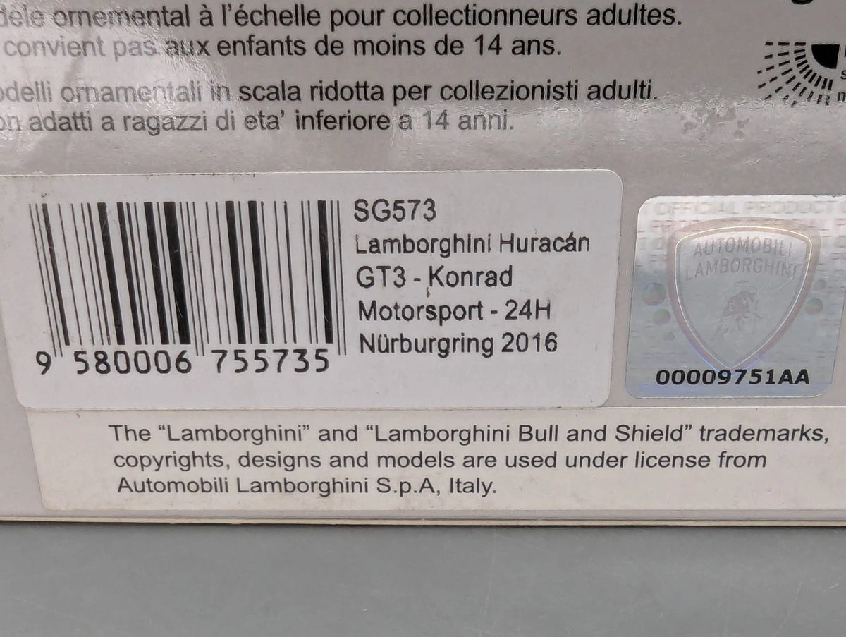 Modellautos 1:43 Spark SG573 Lamborghini Huracan GT3 24h Nbrg 2016 #25 OVP