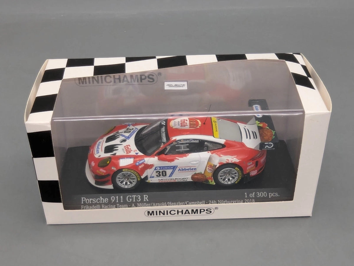 Modellautos 1:43 Minichamps Porsche 911 GT3 R 24h Nbrg 2018 Frikadelli #30 OVP