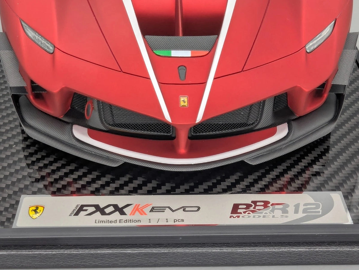 Modellautos 1:12 BBR Ferrari FXX-K EVO Soft Red Unikat Ltd 01/01 mit Vitrine OVP
