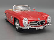 Modellautos 1:18 Bburago Mercedes Benz 300 SL Cabriolet Rot mit Vitrine