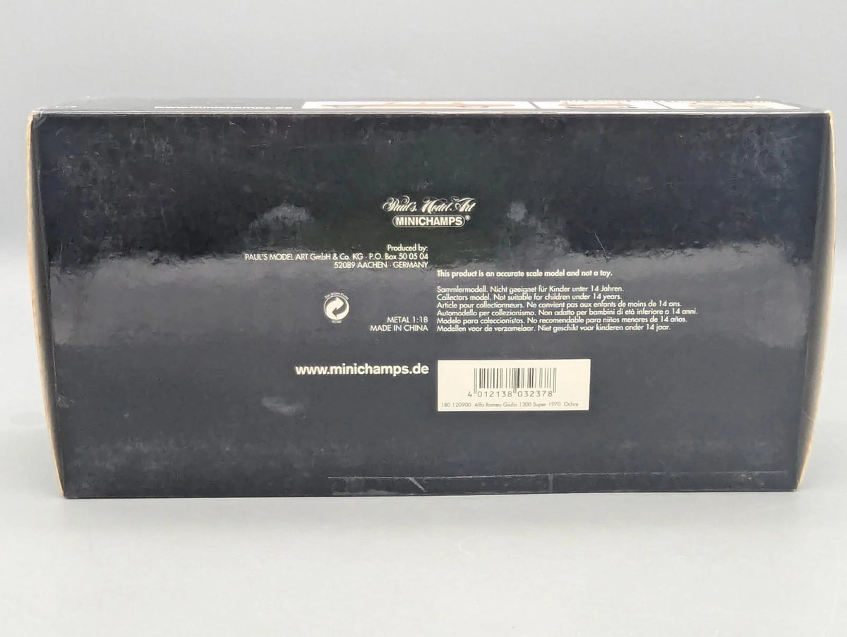 Modellautos 1:18 Minichamps Alfa Romeo Giulia 1300 Super 1970 Ocker Ochre OVP