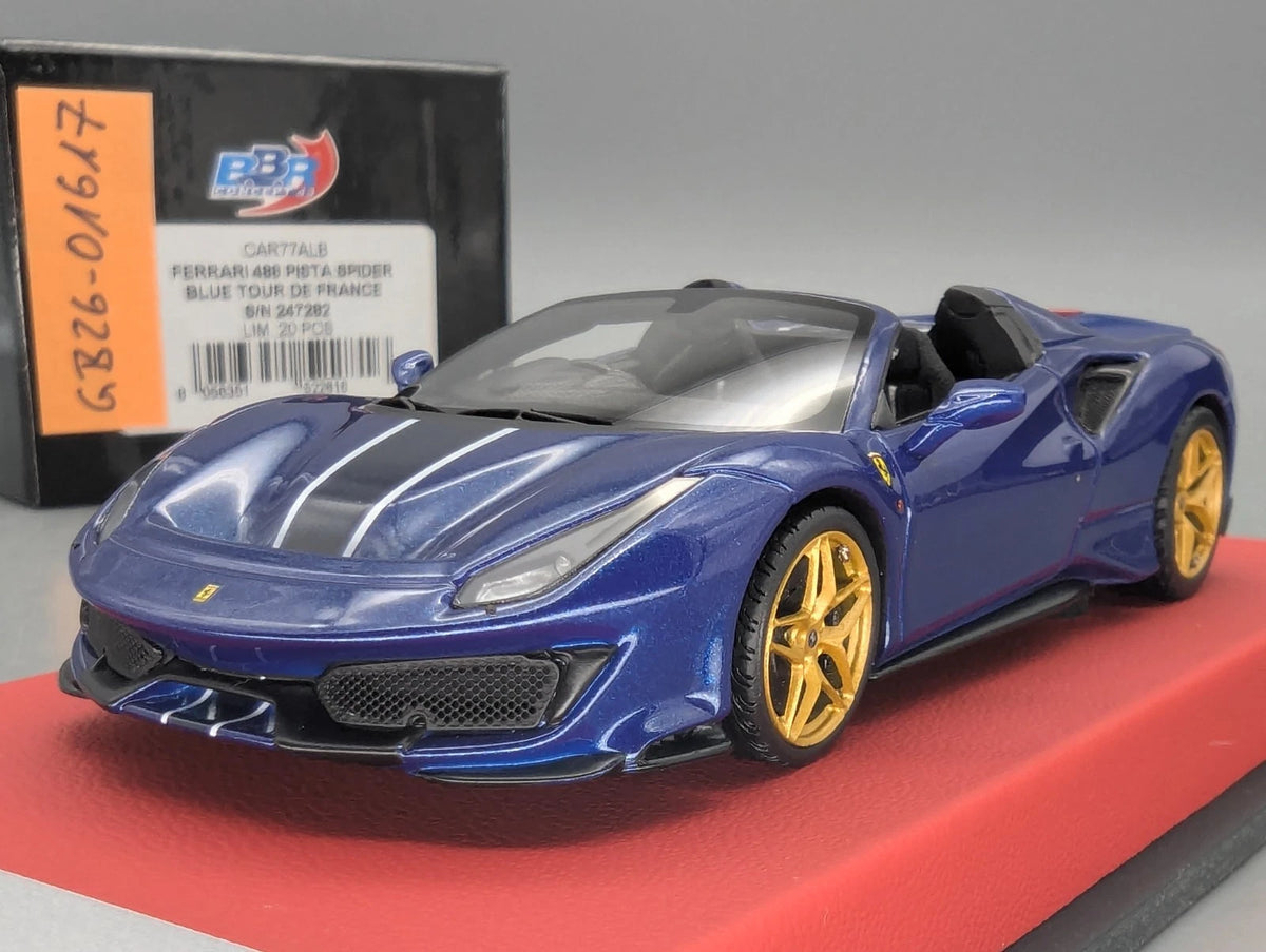 Modellautos 1:43 BBR Concept43 Ferrari 488 Pista Spider RHD BluTDF Ltd 01/20 OVP