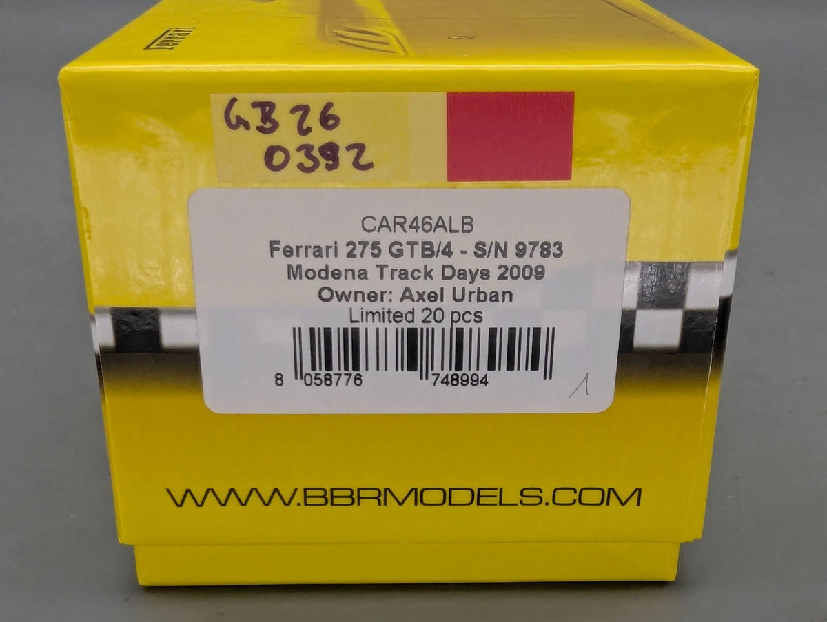 Modellautos 1:43 BBR Ferrari 275 GTB/4 Modena Track Days 2009 Ltd 01/20 OVP