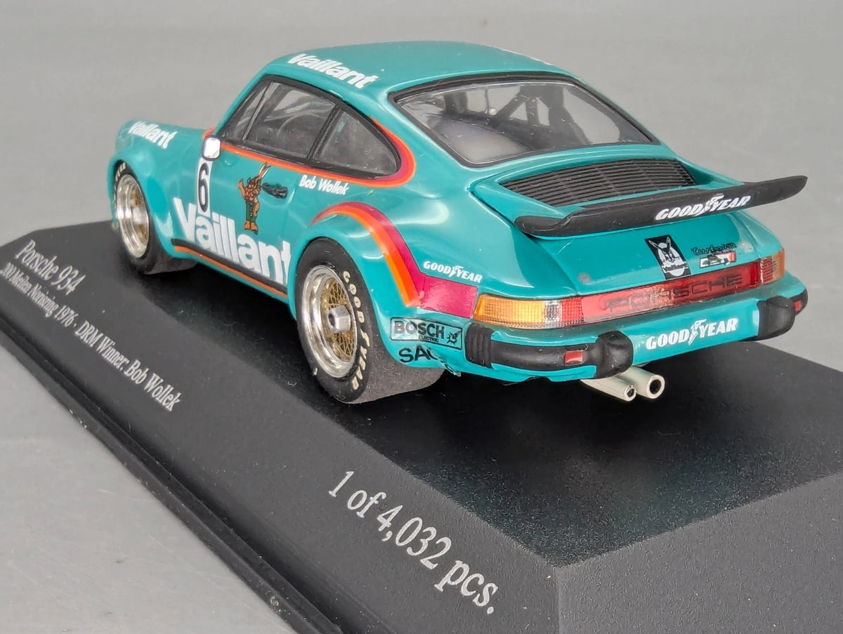 Modellautos 1:43 Minichamps Porsche 934 Norisring 1976 DRM WINNER #6 Wollek OVP