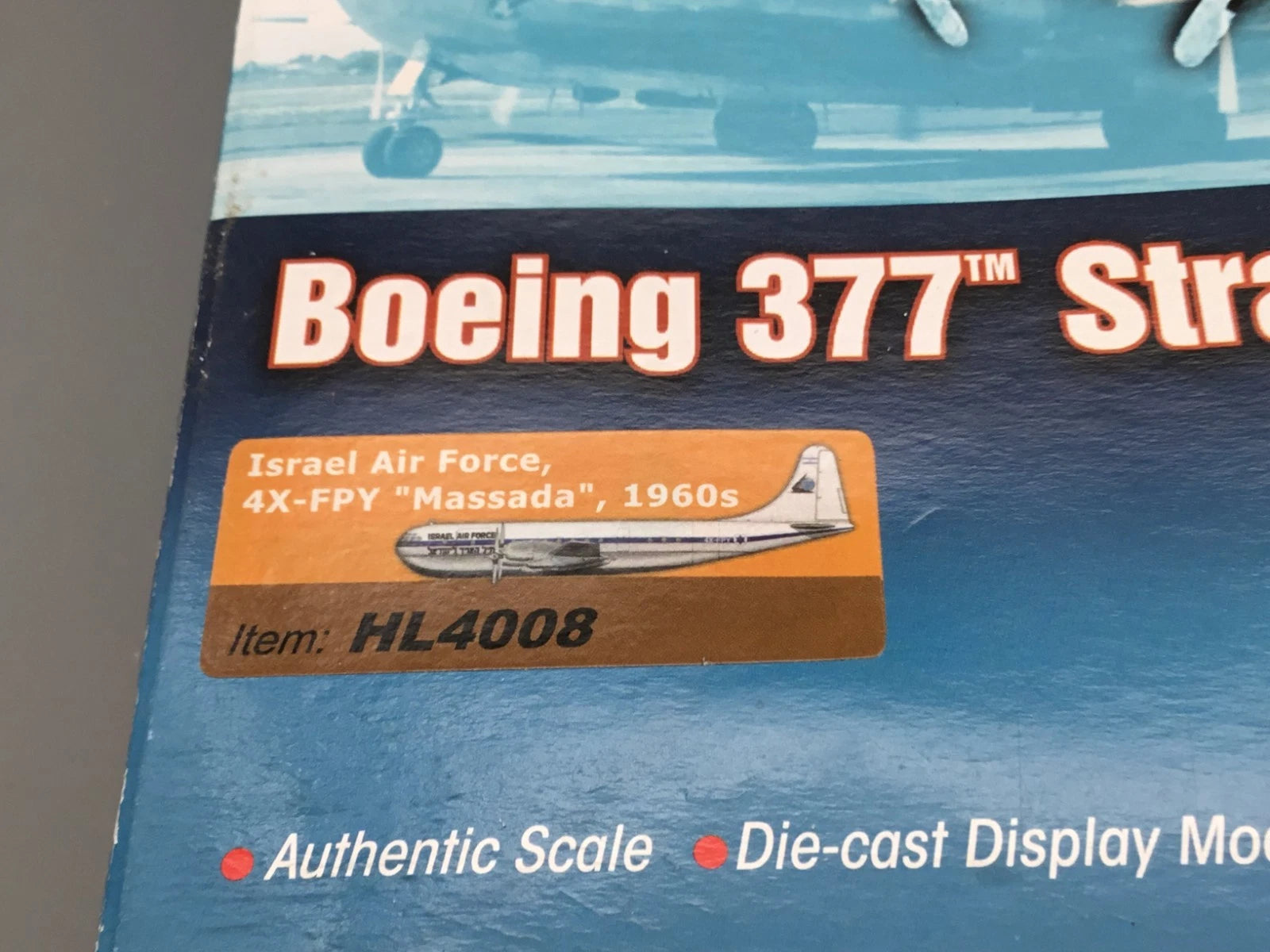 Flugzeugmodell 1:200 HM Hobbymaster Boeing 377 Israel Air Force Massada 1960 OVP
