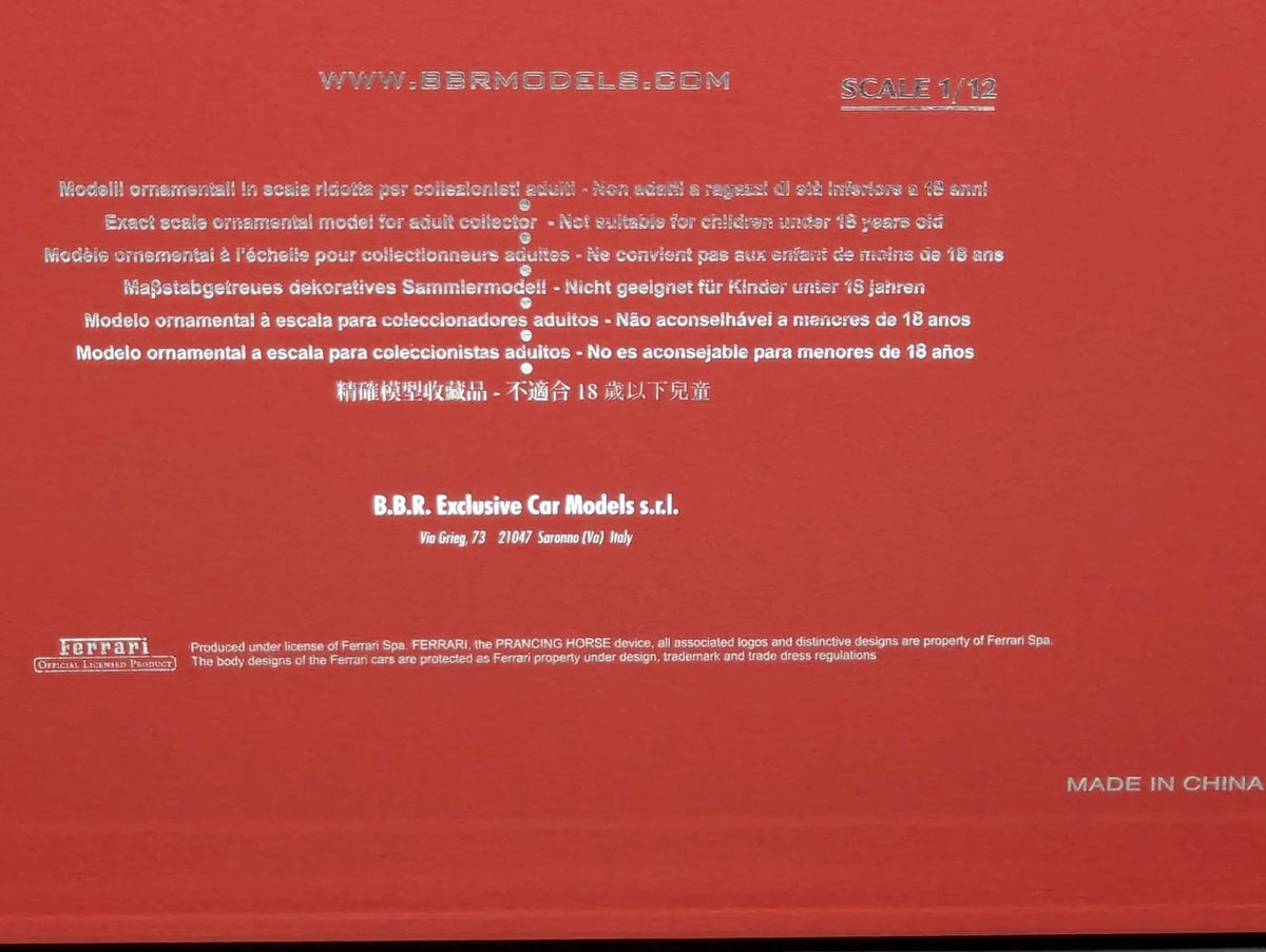 Modellautos 1:12 BBR Ferrari FXX-K 2014 Car #21 Rosso Fuoco Ltd 03/10 OVP