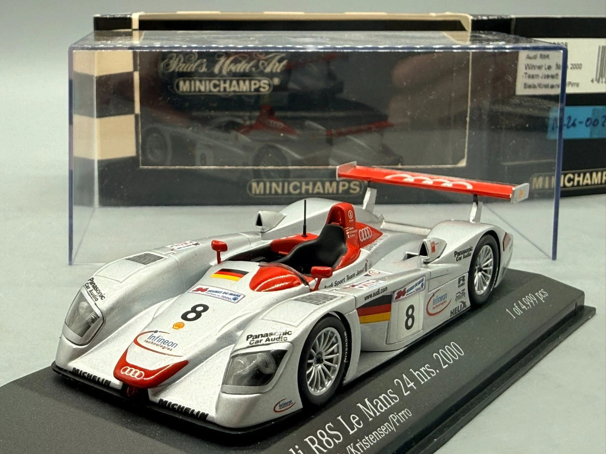 Modellautos 1:43 Minichamps Audi R8S Winner Le Mans 24h 2000 #8 mit OVP