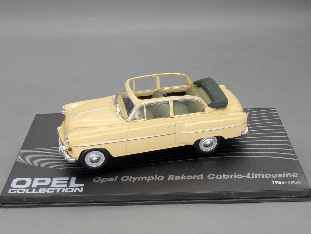 Modellautos 1:43 Ixo für Eaglemoss Opel Collection Olympia Rekord Cabrio Vitrine
