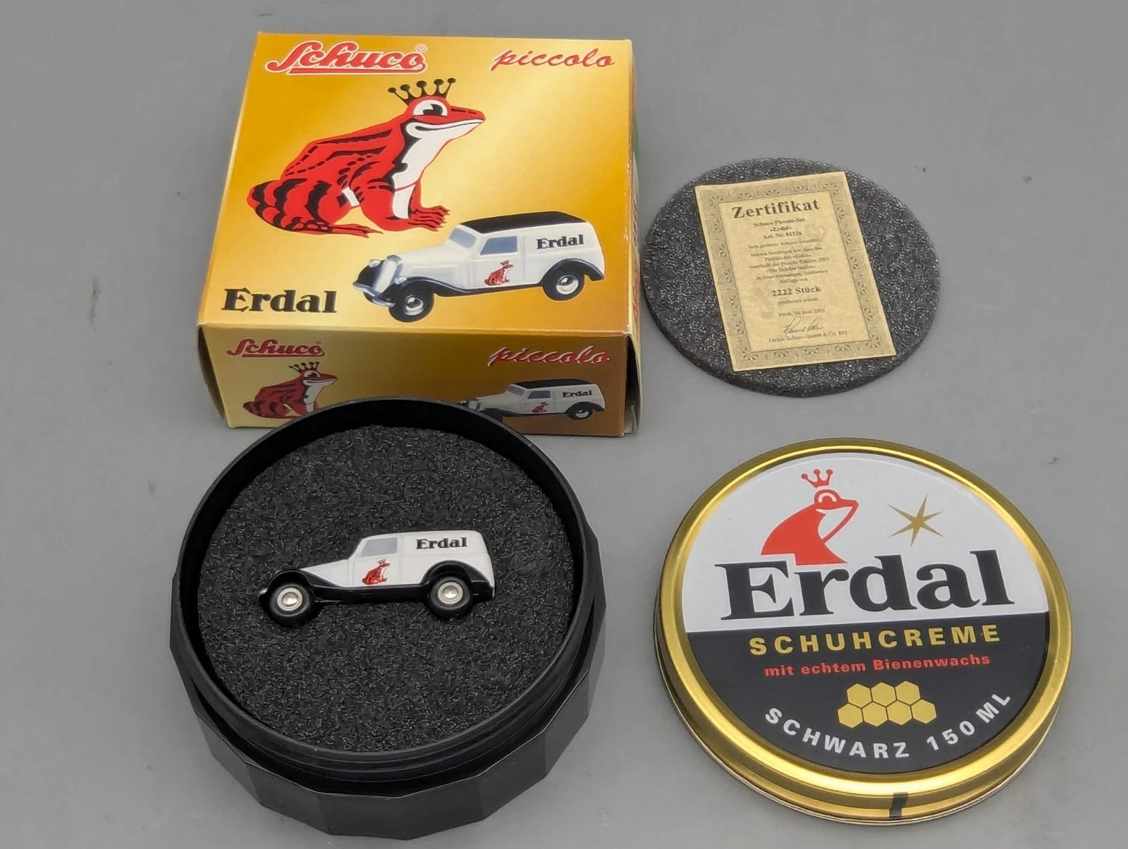Modellautos 1:90 Schuco Piccolo-Set Erdal Schuhcreme Mercedes Benz 170V in OVP