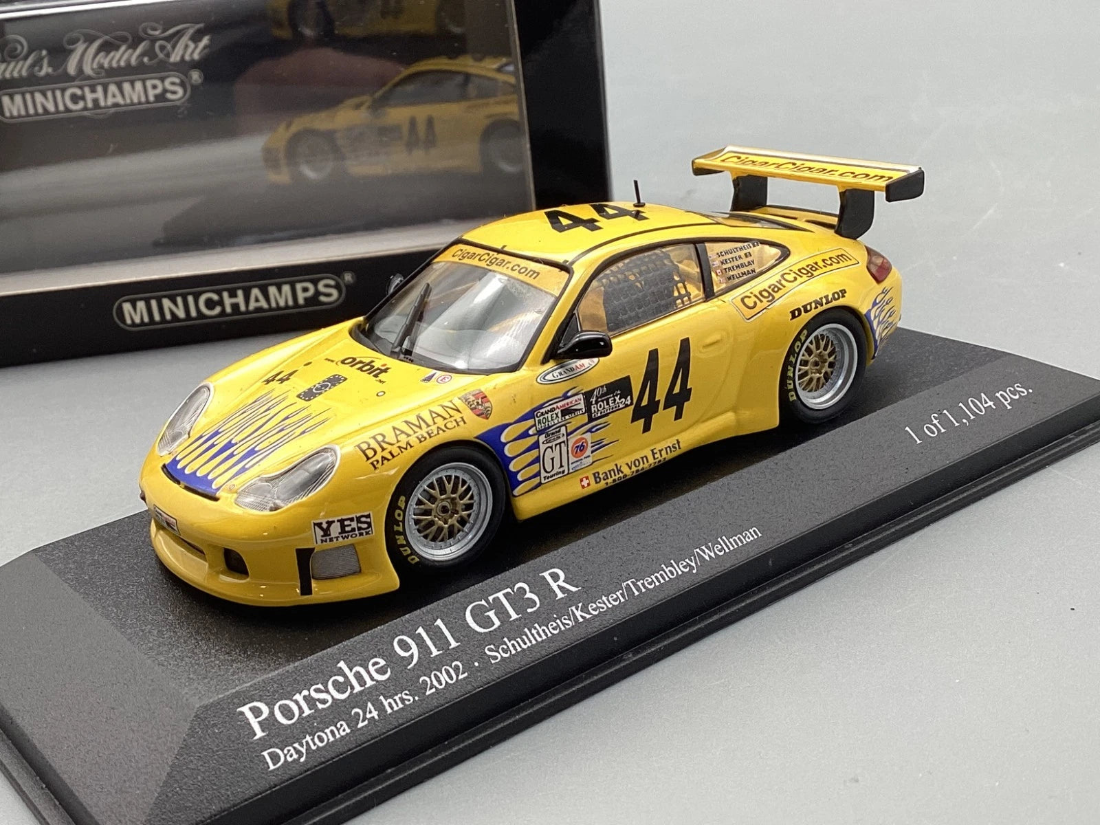 Modellautos 1:43 Minichamps Porsche 911 GTR3R Daytona 2002 #44 mit OVP